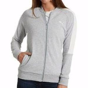 Women’s Light Gray Zip-Up Varsity Jacket